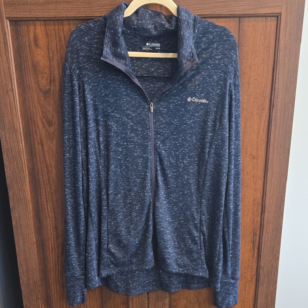 Columbia Blue Heathered Knit Sweater